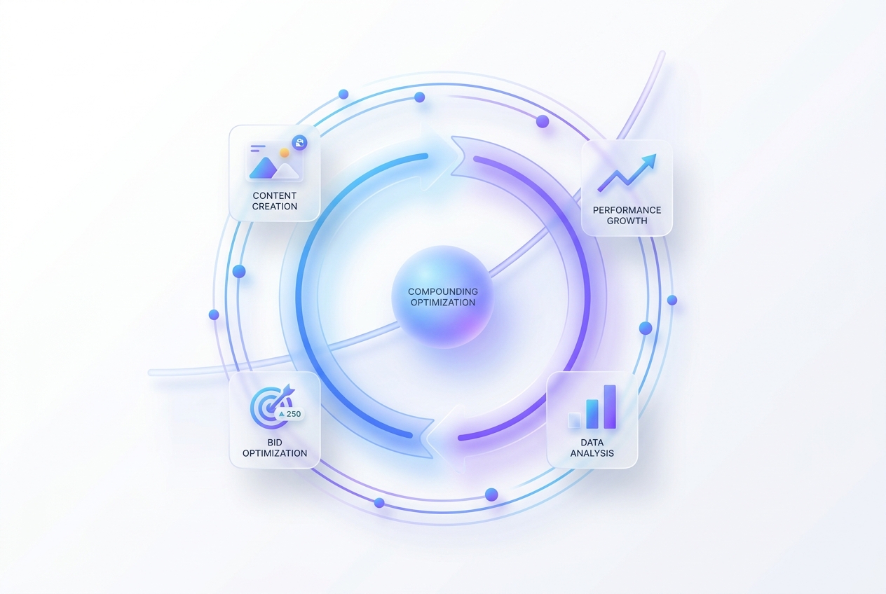 Atlys self-improving optimization loop that compounds performance over time